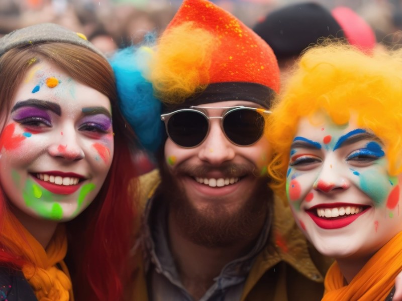 Menschen feiern Fasching