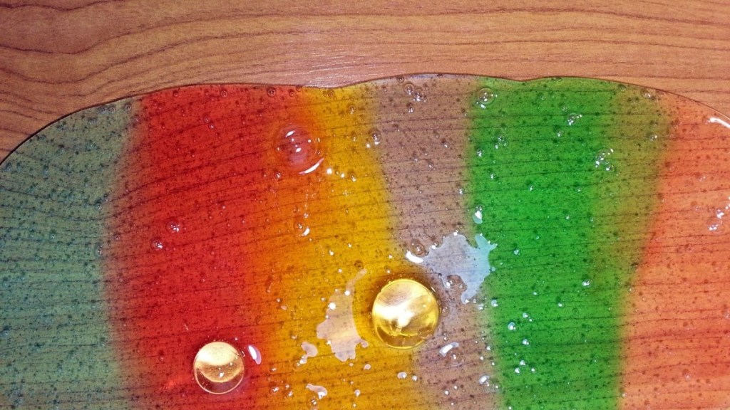 transparenter Schleim mit Glitzer