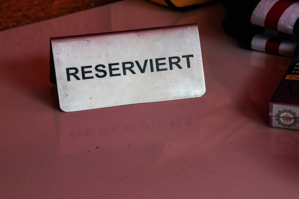 Reserviert-Schild