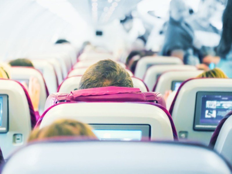 der Innenraum eines Flugzeuges