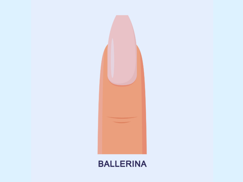 Die Illustration eines Ballerina-Nagels.