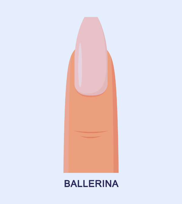 Die Illustration eines Ballerina-Nagels.